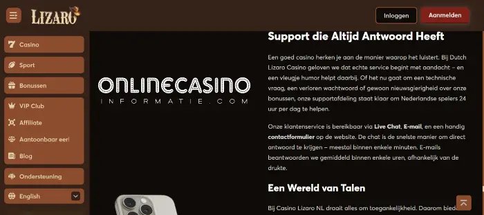 Lizaro Casino: Inloggen en Spelen in Nederland Met Veiligheid als Prioriteit